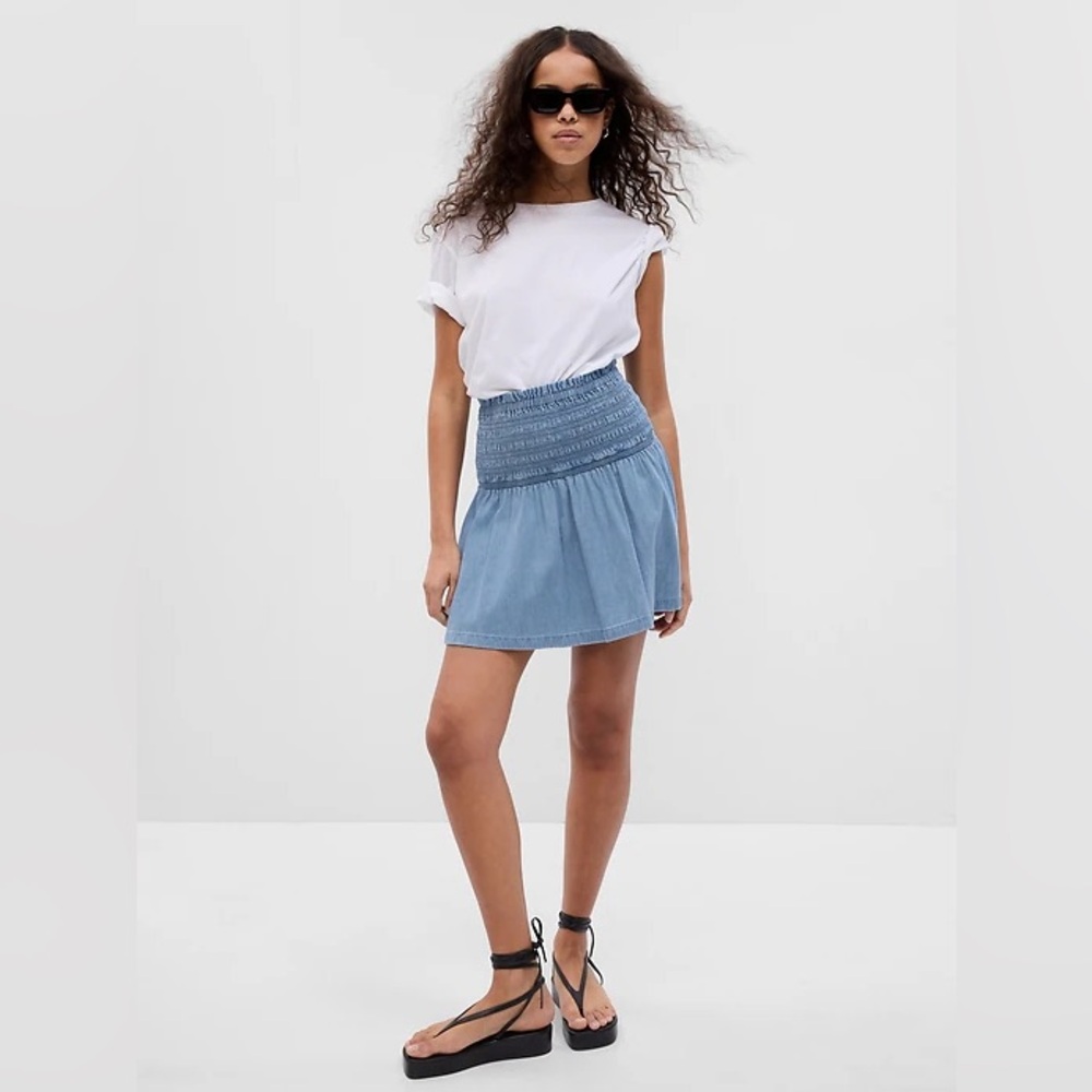 Gap | Smocked Denim Mini Skirt